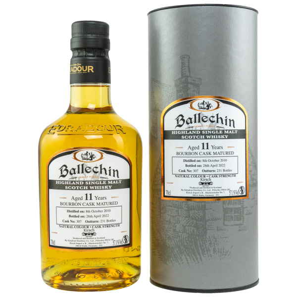 Ballechin 11 Jahre 2010 2022 Bourbon Cask matured #307 57,1% 0,7l