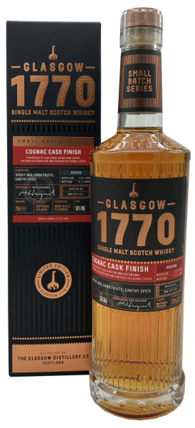 Glasgow 1770 Peated 4 Jahre 2018 2022 Cognac Cask Finish 56% 0,7l (Ohne Verpackung)