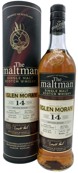 Glen Moray 14 Jahre 2007 2022 Sherry Butt #511438 The Maltman 53,8% 0,7l