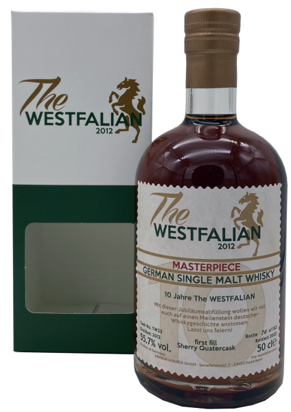 The Westfalian Masterpiece 2012 2022 First Fill Sherry Quartercask #TW23 German Single Malt Whisky 55,7% 0,5l