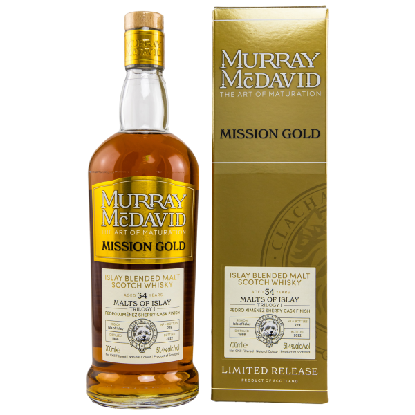 Malts of Islay Trilogy I 34 Jahre 1988 2022 First Fill PX Cask Murray McDavid 51,4% 0,7l