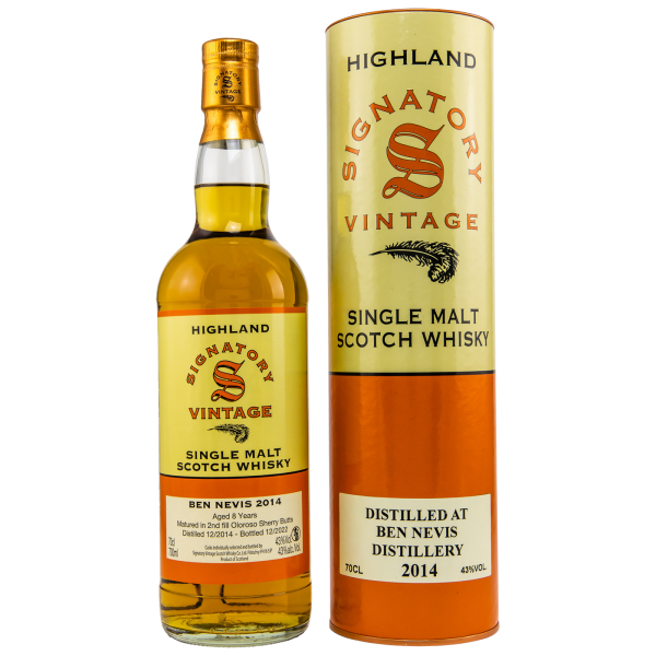 Ben Nevis 8 Jahre 2014 2022 2nd Fill Oloroso Sherry Butts Signatory 43% 0,7l