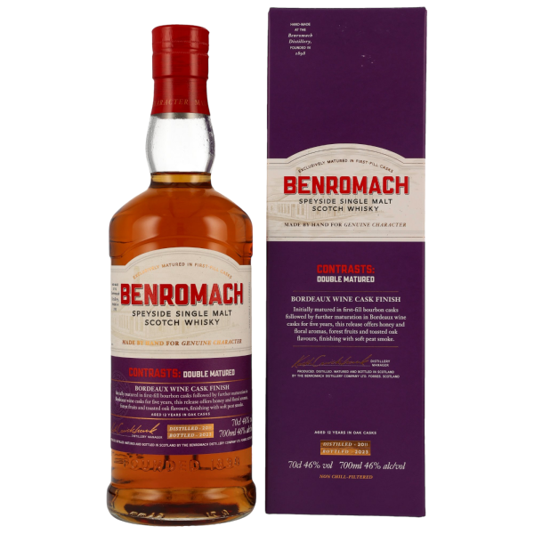 Benromach 12 Jahre 2011 2023 Contrasts: Double Matured Bordeaux Wine Cask Finish 46% 0,7l