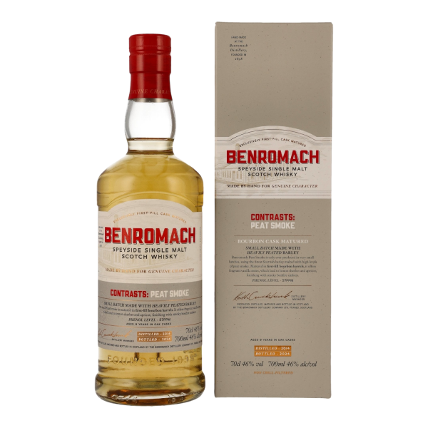 Benromach 9 Jahre 2014 2024 Contrasts: Peat Smoke Bourbon Cask Matured 46% 0,7l