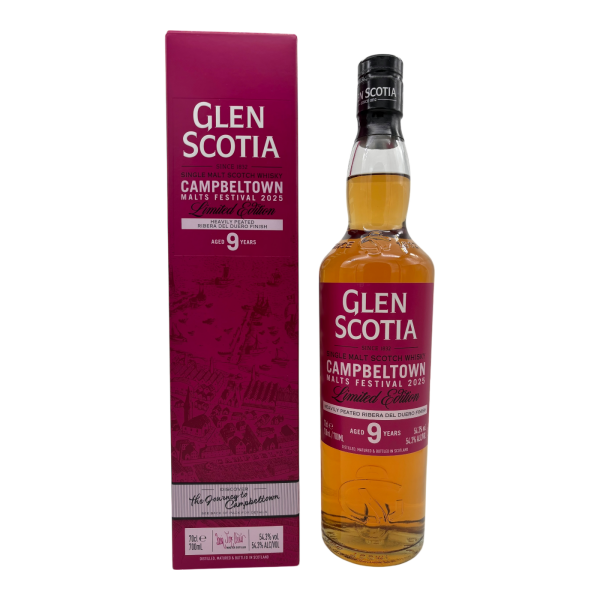 Glen Scotia 9 Jahre Heaviliy Peated - Ribera del Duero Finish Campbeltown Malts Festival 2025 54,3% 0,7l