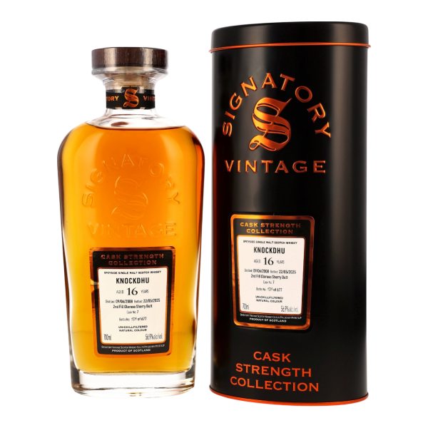 Knockdhu 16 Jahre 2008 2025 2nd Fill Oloroso Sherry Butt #7 Signatory 56,9% 0,7l