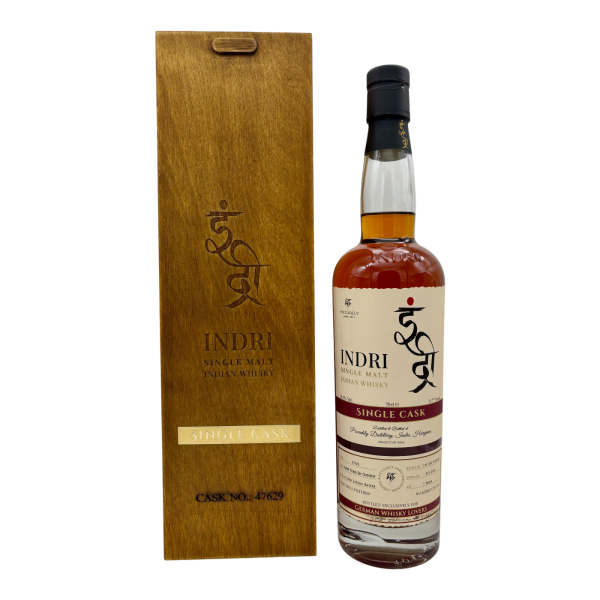 Indri 7 Jahre Single Cask Peated Pineau des Charentes #47629 Indian Single Malt Whisky 58,5% 0,7l
