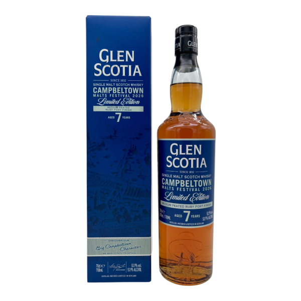 Glen Scotia 7 Jahre Medium Peated - Ruby Port Campbeltown Malts Festival 2026 53,9% 0,7l