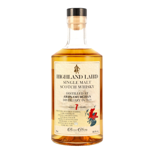 Ardnamurchan 7 Jahre  2019 2026 First Fill Bourbon Barrel #1200 Highland Laird Bartels Rawlings 58,3% 0,7l