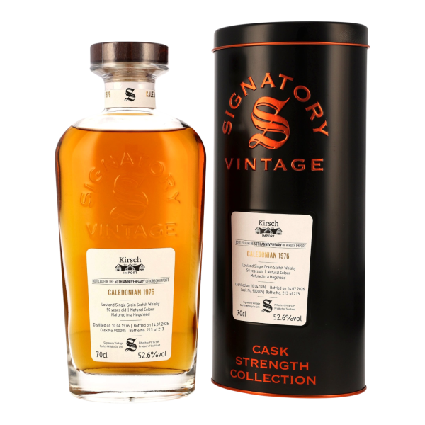 Caledonian 50 Jahre 1976 2026 Hogshead #900010 Single Grain 50th Anniversary Kirsch Signatory 52,6% 0,7l
