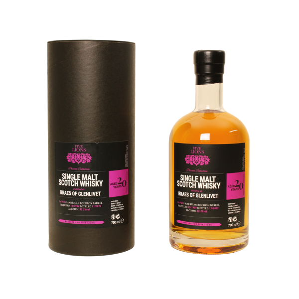 Braeval (Braes of Glenlivet) 20 Jahre 1994 2015 1st Fill Bourbon Barrel Five Lions 55,3% 0,7l