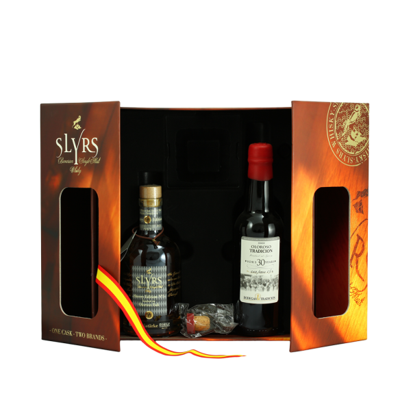 Slyrs Set Oloroso Faß 55,5% 0,35l / Bodega Tradition Oloroso Sherry 20% 0,375l