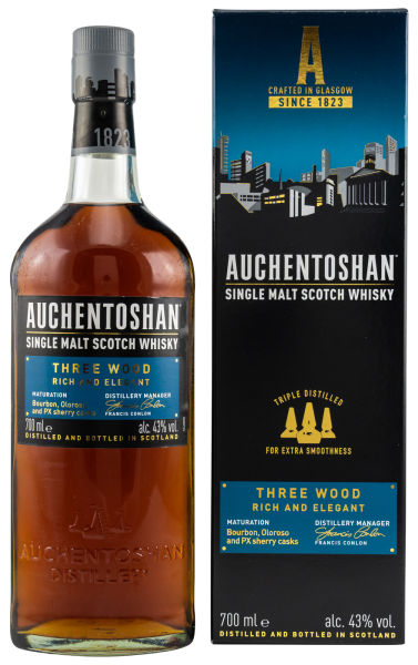 Auchentoshan Three Wood 43% 0,7l (altes Design)