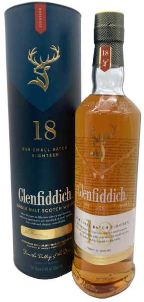 Glenfiddich 18 Jahre Our Small Batch Single Malt Scotch Whisky 40% 0,7l