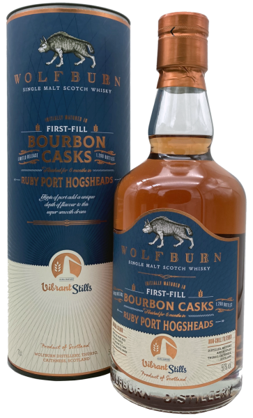 Wolfburn 7 Jahre Vibrant Stills 2021 1st Fill Bourbon Casks / Ruby Port Finish 50% 0,7l