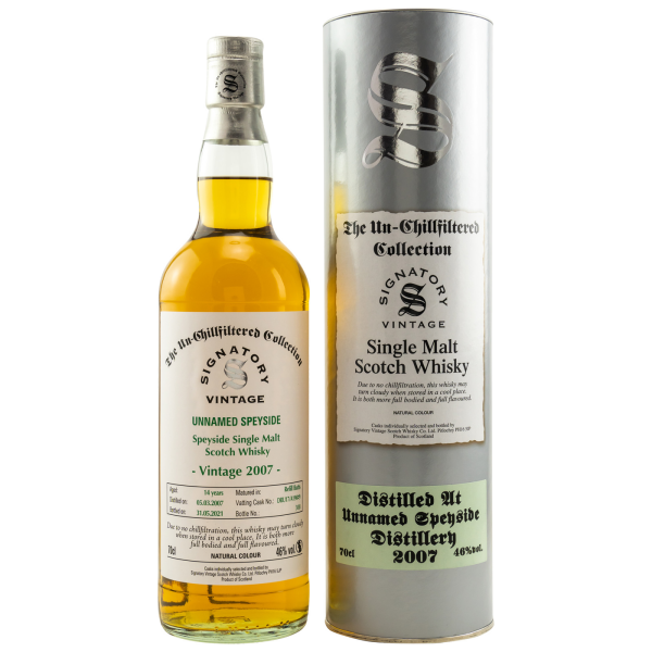 Unnamed Speyside 14 Jahre 2007 2021 Refill Butts #DRU17/A190#9 Signatory 46% 0,7l