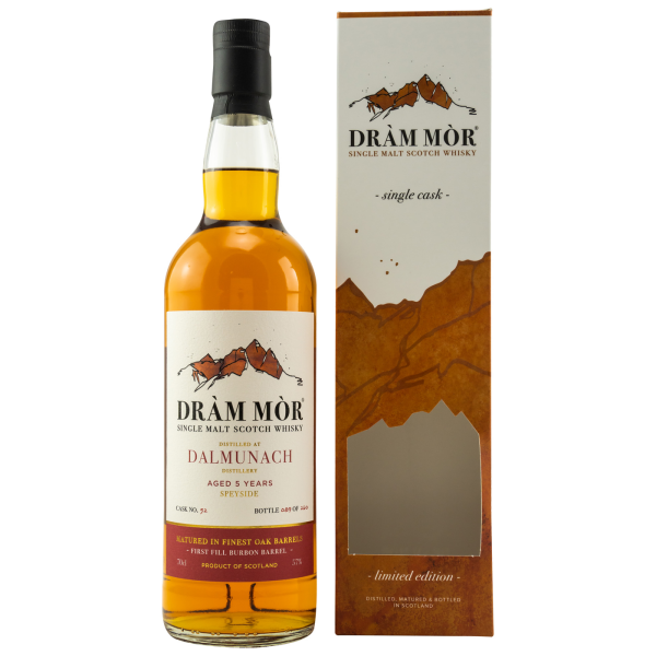 Dalmunach 5 Jahre 2016 2021 First Fill Bourbon Barrel #52 Dram Mor 57% 0,7l