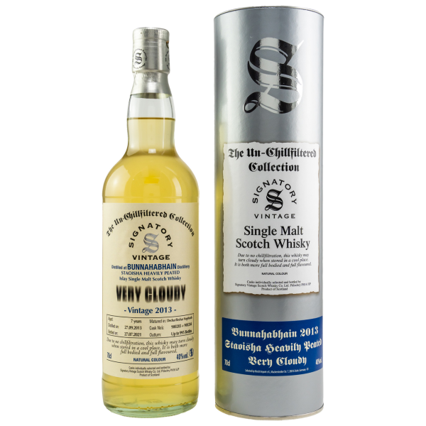 Bunnahabhain 7 Jahre 2013 2021 Staoisha Very Cloudy #900203/900204 Signatory 40% 0,7l