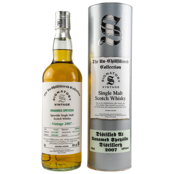 Unnamed Speyside 14 Jahre 2007 2021 Refill Butts #DRU17/A190#5 Signatory 46% 0,7l