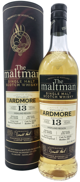 Ardmore 13 Jahre 2008 2021 Bourbon Hogshead #801133The Maltman 51,5% 0,7l