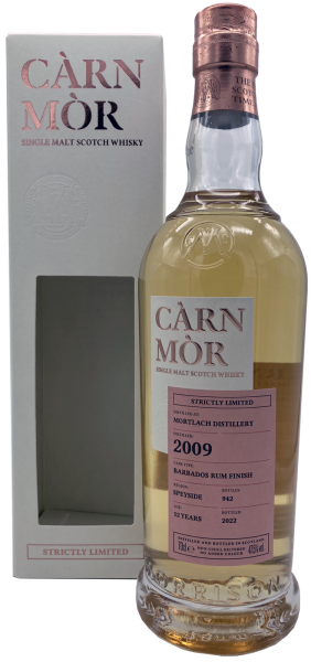 Mortlach 12 Jahre 2009 2022 Barbados Rum Finish Càrn Mòr Strictly Limited Edition Morrison & MacKay 47,5% 0,7l