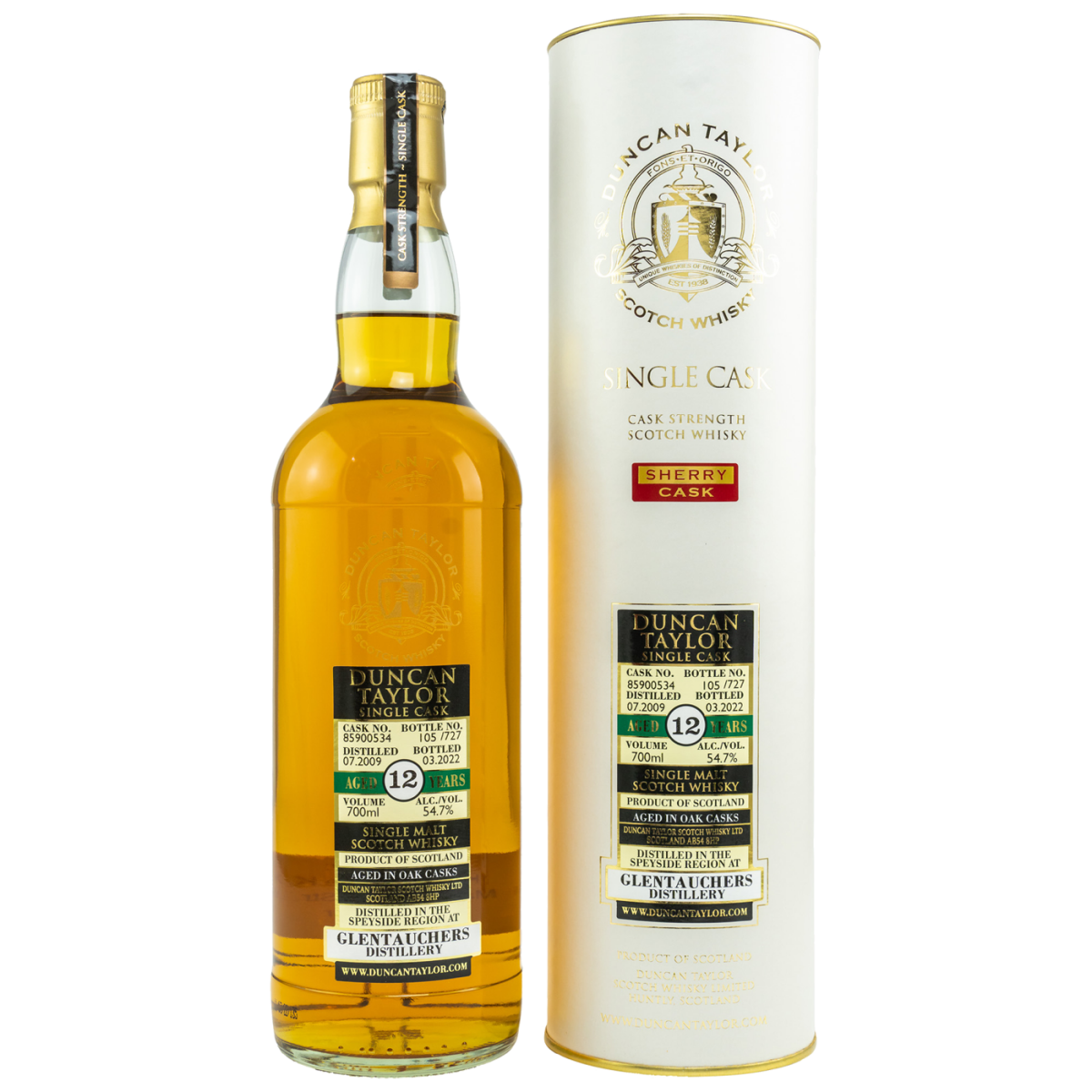 Glentauchers 12 Jahre 2009 2022 85900534 Duncan Taylor 54,7 0,7l